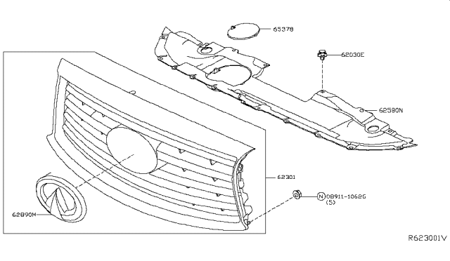 2015 Infiniti QX60 Cover-Radiator Core Support,RH Diagram for 62580-3JA0A