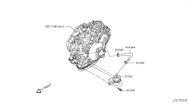 2014 Infiniti QX60 Automatic Transmission. Oil Filter Assembly Diagram for 31726-1XE0A