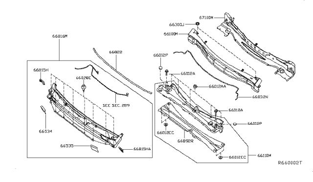 2014 Infiniti QX60 Cowl Top & Fitting Diagram 1