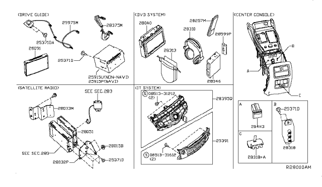 2014 Infiniti QX60 Control ASY-Navigation Diagram for 25915-3YP0B