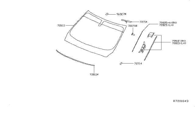 2017 Infiniti QX60 Front Windshield Diagram 1