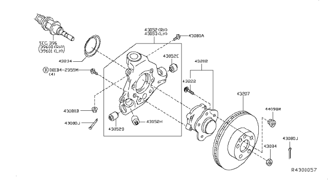 2015 Infiniti QX60 Rotor Brake Diagram for 43206-3JA0A