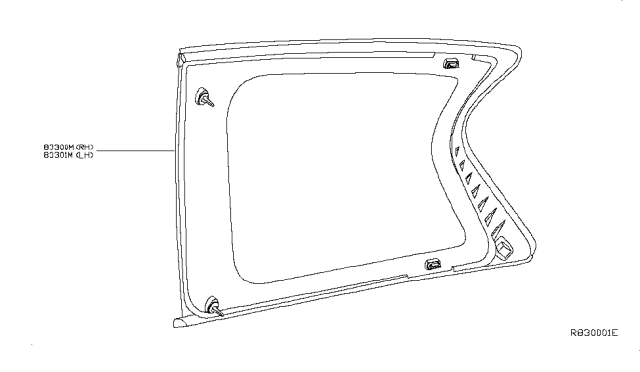 2017 Infiniti QX60 Glass Assy-Side Window,LH Diagram for 83301-3JA0A