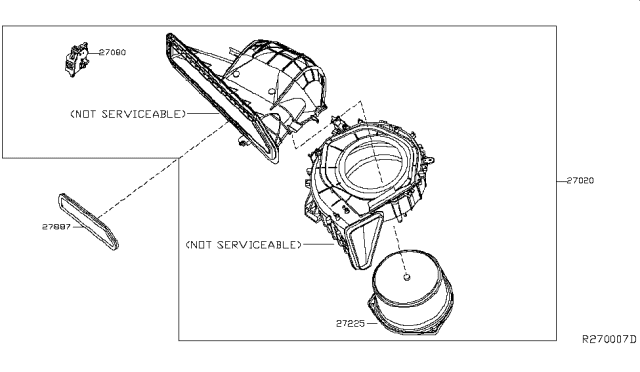 2013 Infiniti JX35 Heater & Blower Unit Diagram 1