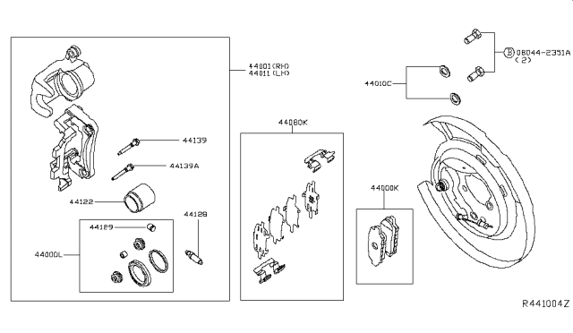 2013 Infiniti JX35 Rear Brake Diagram 1