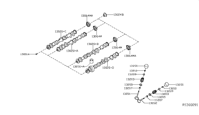 2017 Infiniti QX60 Camshaft & Valve Mechanism Diagram 1