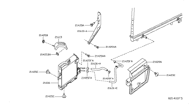 2014 Infiniti QX60 Air Guide Oil Cooler Trans Diagram for 21609-3JA0A