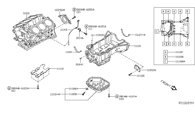 2018 Infiniti QX60 Cylinder Block & Oil Pan Diagram 2