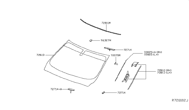 2014 Infiniti QX60 Front Windshield Diagram 1