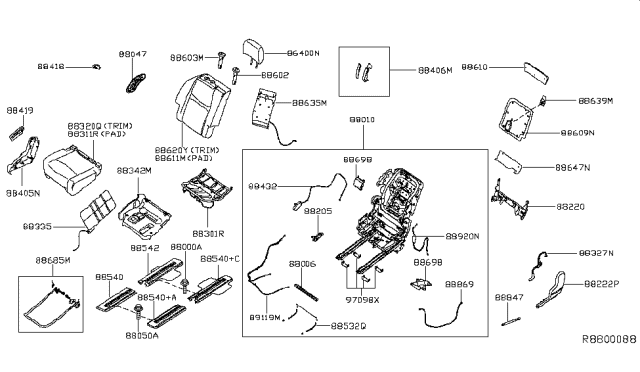 2014 Infiniti QX60 Rear Seat Diagram 4