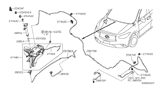 2013 Infiniti JX35 Inlet-Washer Tank Diagram for 28915-3JA0A