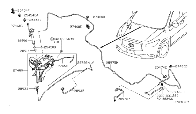 2014 Infiniti QX60 Windshield Washer Diagram 1