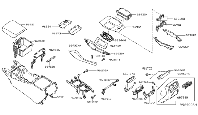 2018 Infiniti QX60 Gas Console Box Diagram