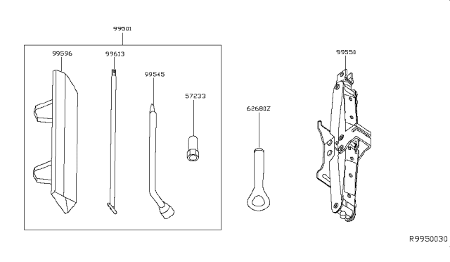 2016 Infiniti QX60 Tool Kit & Maintenance Manual Diagram