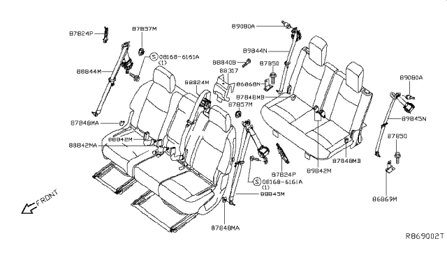 2013 Infiniti JX35 Cover-Belt Shoulder Anchor Diagram for 87836-3JA0A