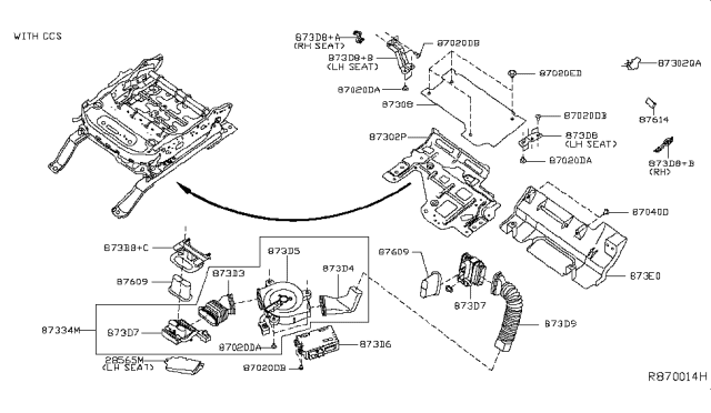 2015 Infiniti QX60 Gas Front Seat Diagram 3