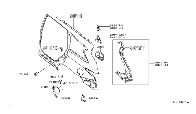 2018 Infiniti QX60 Rear Fender & Fitting Diagram