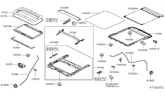 2016 Infiniti QX60 Clip Diagram for 91361-CA000