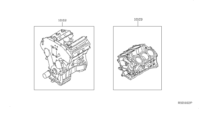2018 Infiniti QX60 Gas Bare & Short Engine Diagram