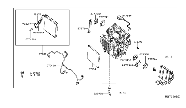 2019 Infiniti QX60 Air Filter Diagram for 27277-9NM0A