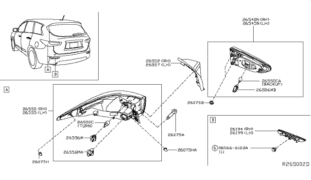 2016 Infiniti QX60 Rear Combination Lamp Diagram