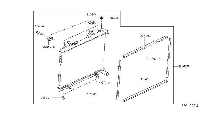 2017 Infiniti QX60 Radiator Assembly Diagram for 21460-3JA0E