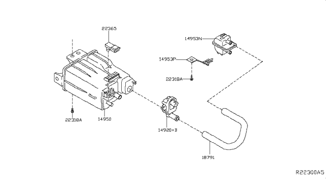 2018 Infiniti QX60 Gas Engine Control Vacuum Piping Diagram 1