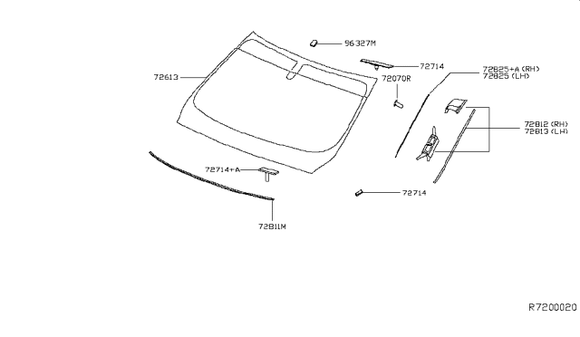 2014 Infiniti QX60 Spacer-Glass,A Diagram for 72715-JA00A