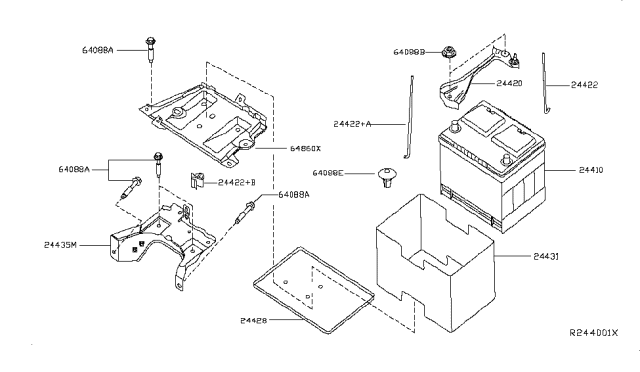 2018 Infiniti QX60 Battery & Battery Mounting Diagram