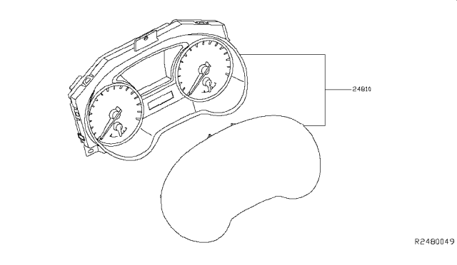 2017 Infiniti QX60 Instrument Combination Meter Assembly Diagram for 24810-9NG0A