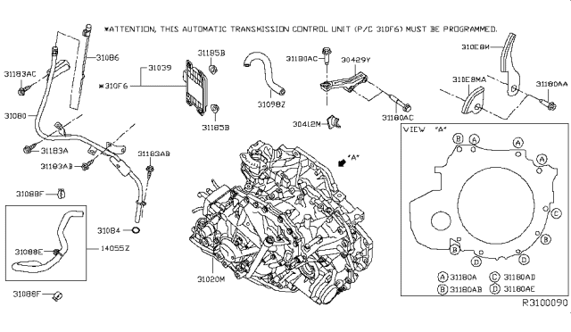 2016 Infiniti QX60 Hybrid Auto Transmission,Transaxle & Fitting Diagram 2