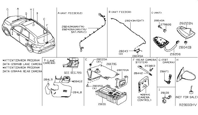 2016 Infiniti QX60 Feeder-Antenna Diagram for 28241-3JA0A