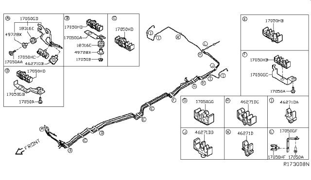 2016 Infiniti QX60 Hybrid Fuel Piping Diagram 1