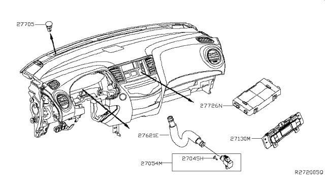 2016 Infiniti QX60 Amplifier - Control, Air Conditioner Diagram for 27760-9NJ6A