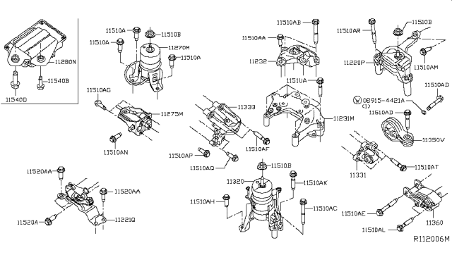 2017 Infiniti QX60 Engine & Transmission     Mounting Diagram 1