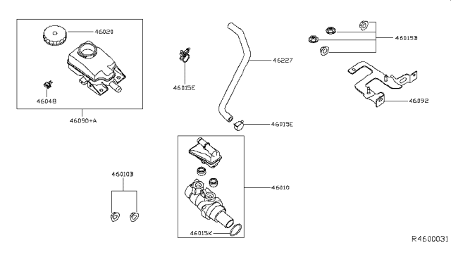 2016 Infiniti QX60 Hybrid Brake Master Cylinder Diagram