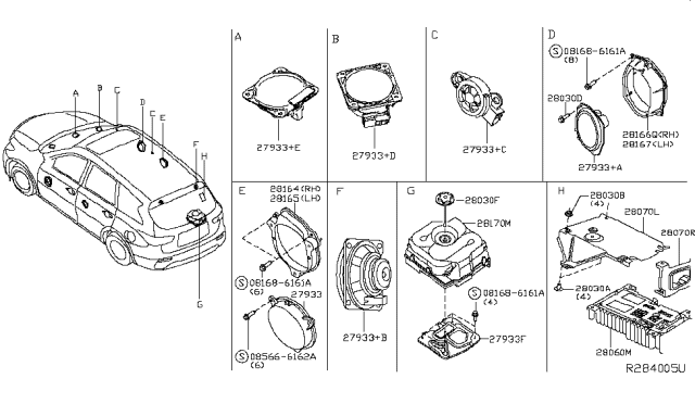 2016 Infiniti QX60 Speaker Diagram 1