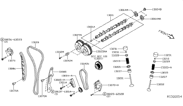 2017 Infiniti QX60 Sprocket-Camshaft Diagram for 13024-CK80B