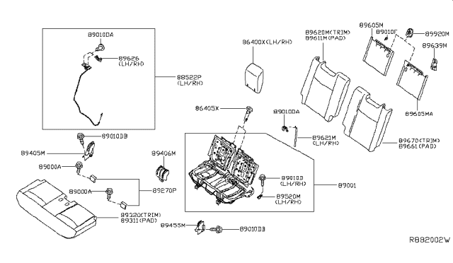 2017 Infiniti QX60 Trim-Cushion Diagram for 89320-3JA7A