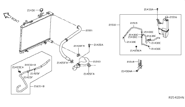 2015 Infiniti QX60 Hybrid Radiator,Shroud & Inverter Cooling Diagram 2