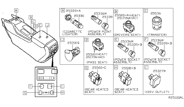 2015 Infiniti QX60 Hybrid Switch Diagram 2