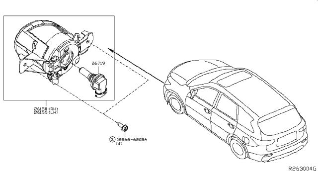 2016 Infiniti QX60 Hybrid Fog,Daytime Running & Driving Lamp Diagram 1