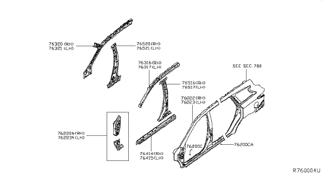 2014 Infiniti QX60 Body Side Panel Diagram 1