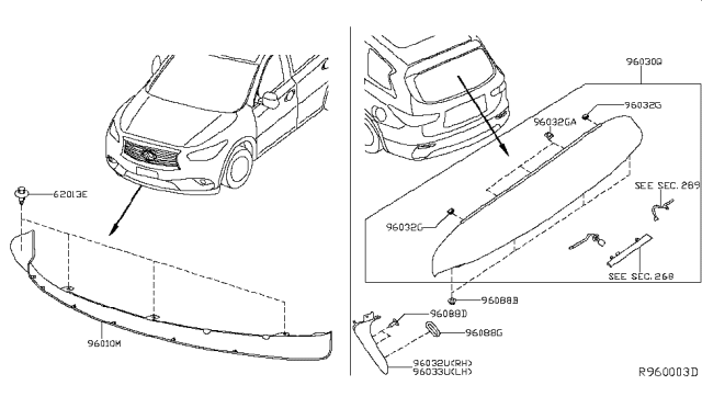 2017 Infiniti QX60 Air Spoiler Diagram 1