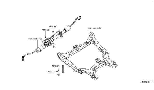2015 Infiniti QX60 Steering Gear Mounting Diagram