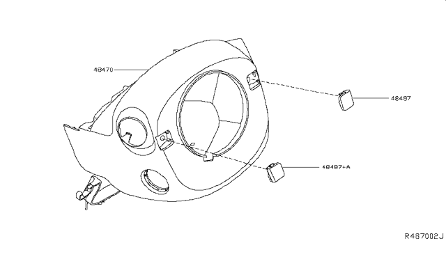 2016 Infiniti QX60 Hybrid Steering Column Shell Cover Diagram