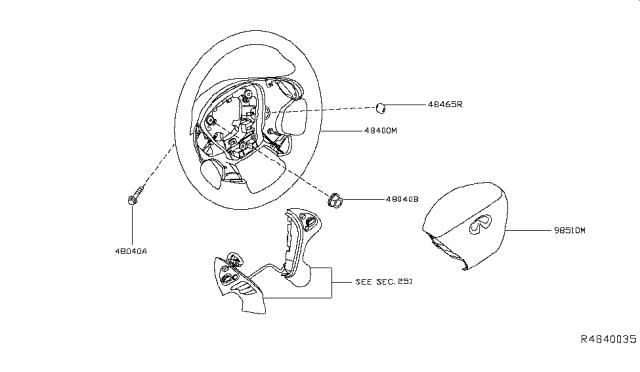 2014 Infiniti QX60 Hybrid Steering Wheel Diagram