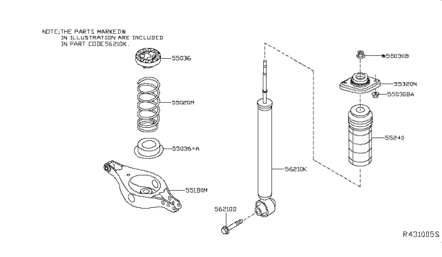 2017 Infiniti QX60 Hybrid Rear Suspension Diagram 1