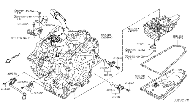 2014 Infiniti QX60 Bolt Diagram for 31377-X420E