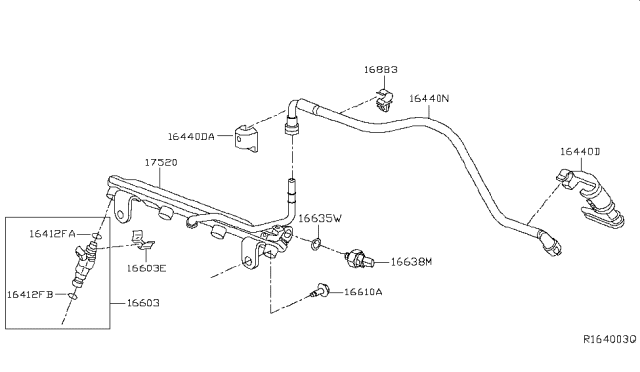 2015 Infiniti QX60 Connector-Fuel Feed Piping Diagram for 17530-5AF0A